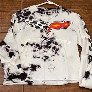 Black and white tie dye crop top